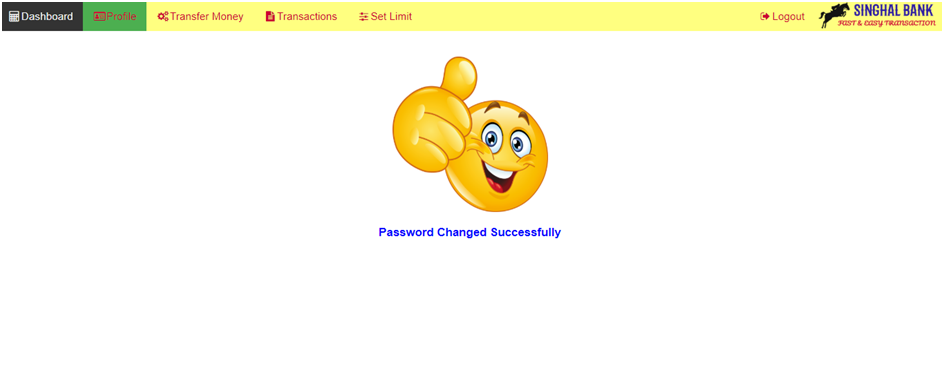 Password Change Successful Message